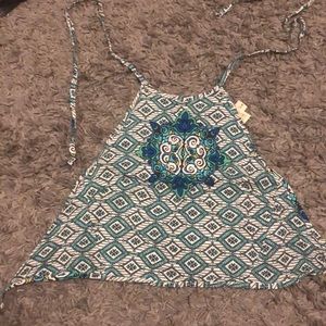 La hearts PAC sun tie top